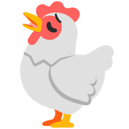 chicken and weary face