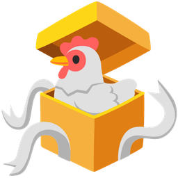 chicken and wrapped gift