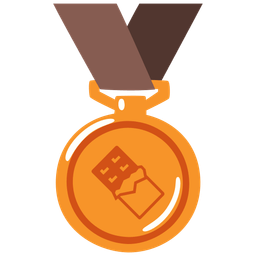 Chocolate bar and 3rd place medal