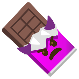 Chocolate bar and Angry face with horns