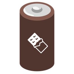 Chocolate bar and Battery