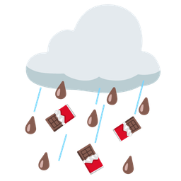 Chocolate bar and Cloud with rain