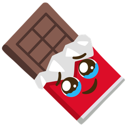 Chocolate bar and Face holding back tears