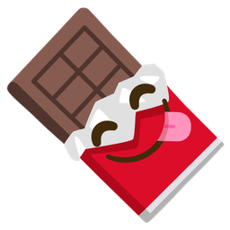 Chocolate bar and Face savoring food