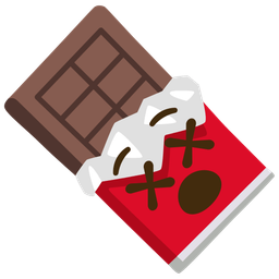 Chocolate bar and Face with crossed-out eyes