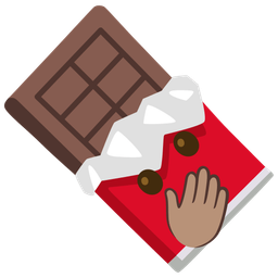 Chocolate bar and Face with open eyes and hand over mouth