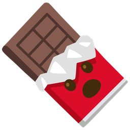 Chocolate bar and Face with open mouth