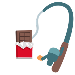 Chocolate bar and Fishing pole