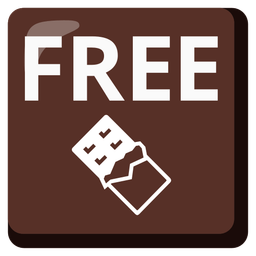 Chocolate bar and FREE button