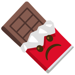 Chocolate bar and Frowning face