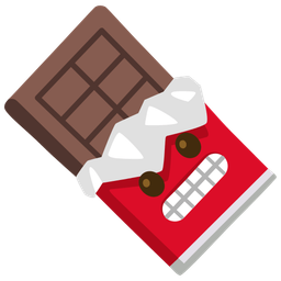 Chocolate bar and Grimacing face