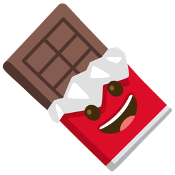 Chocolate bar and Grinning face