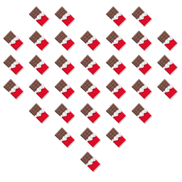 Chocolate bar and Heart suit