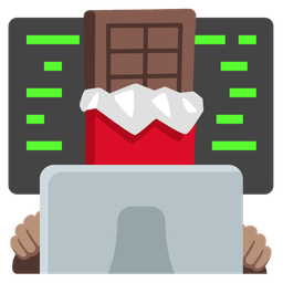 Chocolate bar and Laptop