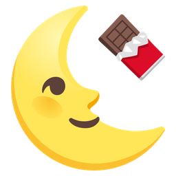 Chocolate bar and Last quarter moon face
