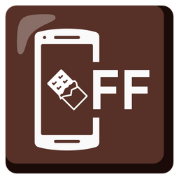 Chocolate bar and Mobile phone off