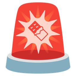 Chocolate bar and Police car light