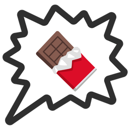 Chocolate bar and Right anger bubble