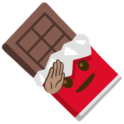 Chocolate bar and Saluting face