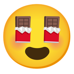Chocolate bar and Smiling face with heart-eyes