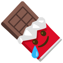 Chocolate bar and Smiling face with tear