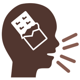 Chocolate bar and Speaking head