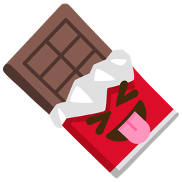 Chocolate bar and Squinting face with tongue