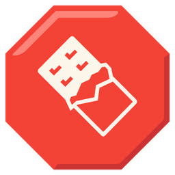 Chocolate bar and Stop sign