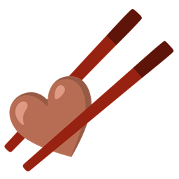 Chopsticks and Brown heart