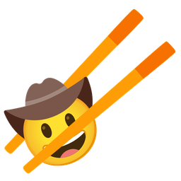 Chopsticks and Cowboy hat face