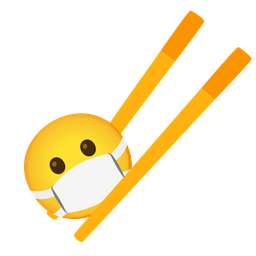 Chopsticks and Face with medical mask
