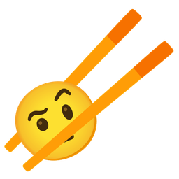 Chopsticks and Face with raised eyebrow