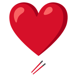 Chopsticks and Heart exclamation