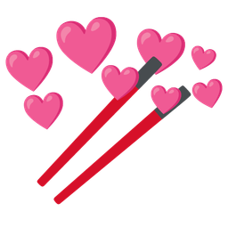 Chopsticks and Heart with arrow
