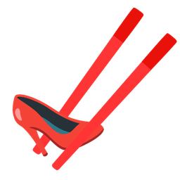 Chopsticks and High-heeled shoe