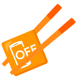 Chopsticks and Mobile phone off