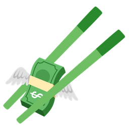 Chopsticks and Money with wings