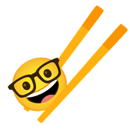 Chopsticks and Nerd face