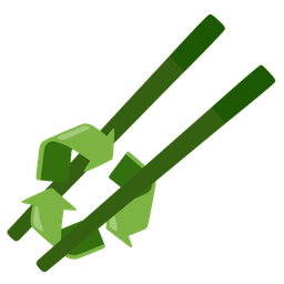 Chopsticks and Recycling symbol