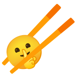 Chopsticks and Shushing face