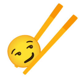 Chopsticks and Smirking face
