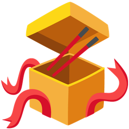 Chopsticks and Wrapped gift