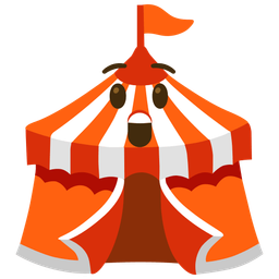 circus tent and astonished face