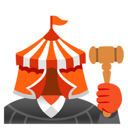 circus tent and balance scale