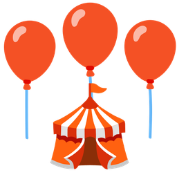 circus tent and balloon