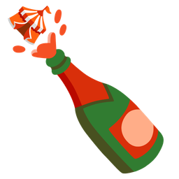 circus tent and bottle with popping cork