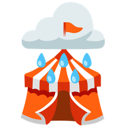 circus tent and cloud with rain