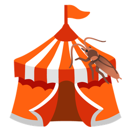 circus tent and cockroach