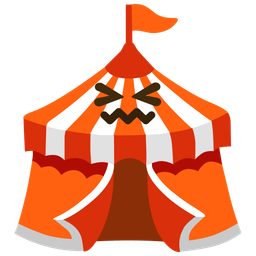 circus tent and confounded face