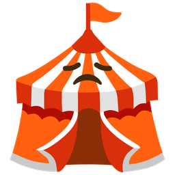 circus tent and disappointed face